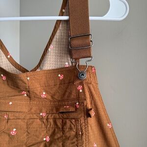 Duluth Trading Co Gardening Bib Overalls in Allover Mushroom Print